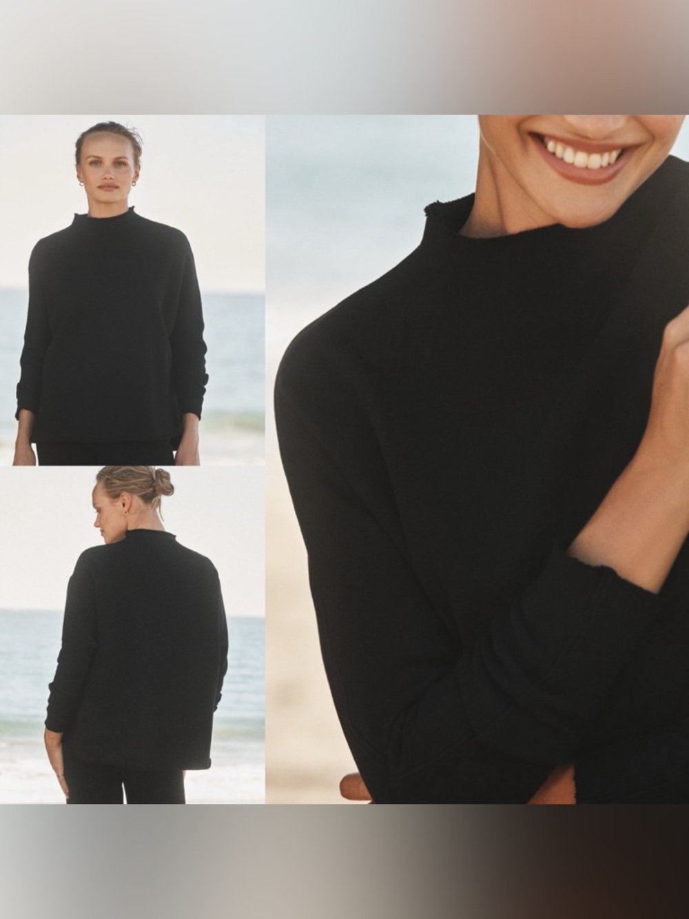Frank & Eileen EFFIE Long-Sleeve Funnel Neck Capelet sz M